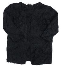 Černý pletený chlupatý cardigan H&M