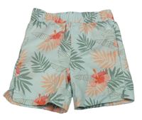 Světlemodré plážové kraťasy s listy Primark