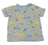 Šedé mikinové tričko s dinosaury George