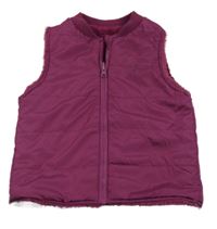 Fialová šusťáková zateplená oboustranná vesta 