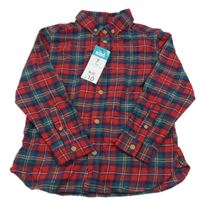 Nové - Červeno-tmavozeleno-tmavomodrá kostkovaná košile Matalan