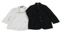 2set - Černé společenské sako + bílá košile 