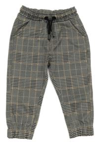 Šedo-černo-hnědé vzorovano/kostkované kalhoty Nutmeg