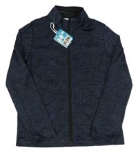 Nové - Tmavomodro-černá vzorovaná propínací funkční sportovní mikina Decathlon