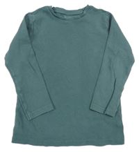 Zelenošedé žebrované triko Tu