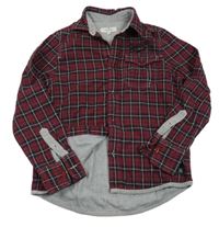 Vínovo-černo-bílá kostkovaná podšitá košile Tom Tailor