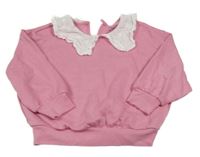 Růžová mikina s madeirovým límcem Primark