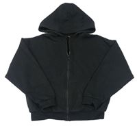 Černá oversize propínací mikina s kapucí George