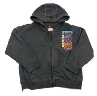 Tmavošedá propínací mikina se Spidermanem a kapucí M&S