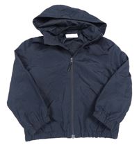 Tmavomodrá šusťáková jarní bunda s kapucí H&M