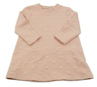 Světlerůžové šaty s 3D puntíky H&M