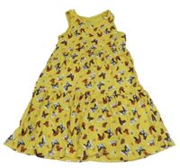 Žluté bavlněné šaty s motýly Name it