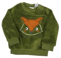 Khaki chlupatá mikina s lišákem Lupilu