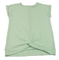 Zelenkavé strukturované tričko s uzlem Yigga