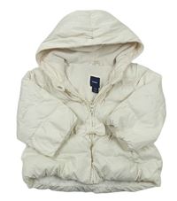Bílá šusťáková zimní bunda s kapucí GAP