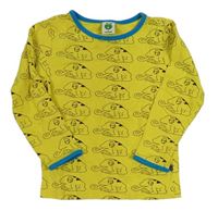 Žluto-modré triko s chameleony Smafolk