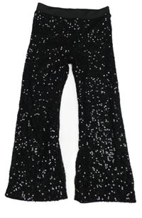 Černé flare kalhoty s flitry F&F