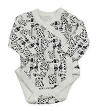 Bílo-černé zavinovací body se žirafami 