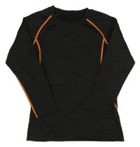 Černo-oranžové funkční spodní triko 