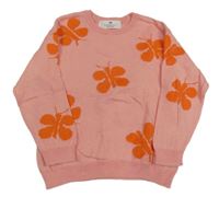 Broskvový svetr s motýlky H&M