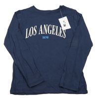 Nové - Tmavomodré triko s nápisem H&M