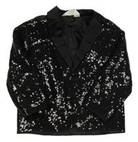 Černé společenské flitrové sako H&M