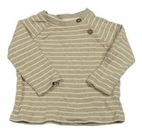 Béžovo-bílé pruhované triko s knoflíčky F&F