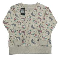 Nové - Béžová mikina s jednorožci Primark