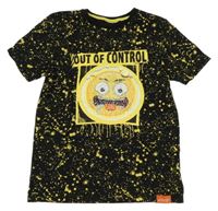 Černo-žluté vzorované tričko s překlápěcími flitry C&A