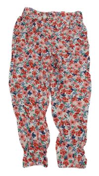 Bílé turecké květované kalhoty H&M