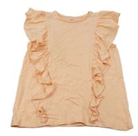 Meruňkové tričko s volánky Vertbaudet 