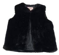 Černá kožešinová podšitá vesta Threadgirls 