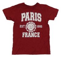 Červené tričko s nápisem Paris