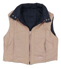 Světlerůžová šusťáková zateplená oboustranná crop vesta Brums