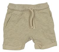 Béžovo-šedé melírované teplákové kraťasy H&M