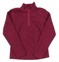 Vínová fleecová funkční mikina s logem zn. MOUNTAIN WAREHOUSE
