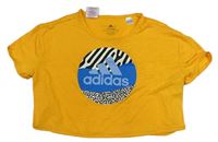 Pomerančové crop tričko Adidas