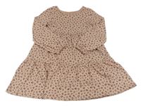 Světlehnědo-černé vzorované šaty JEFF&CO