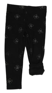 Černé teplákové zateplené legíny s mašlemi zn. PRIMARK