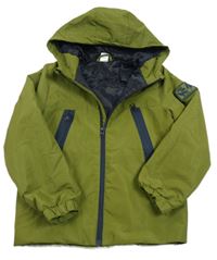 Khaki šusťáková zateplená bunda s kapucí little kids