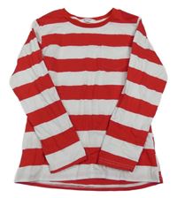 Červeno-bílá pruhovaná tunika s kapsou DILBYKE