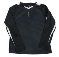 Černo-bílé funkční sportovní triko s logem KIPSTA