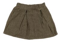 Tmavohnědo-béžová vzorovaná teplá sukně SHEIN