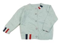 Světlemodrý melírovaný propínací svetr 