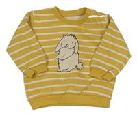 Okrovo-bílá pruhovaná mikina se zvířátkem M&S