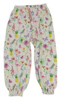 Bílé melírované teplákové kalhoty s obrázky Next