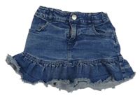 Modrá riflová sukně s volánkem 