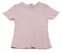 Světlerůžové žebrované crop tričko Y.F.K.