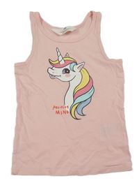 Světlerůžový top s jednorožcem H&M
