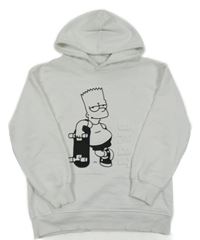 Bílá mikina s 3D Bártem a kapucí ZARA